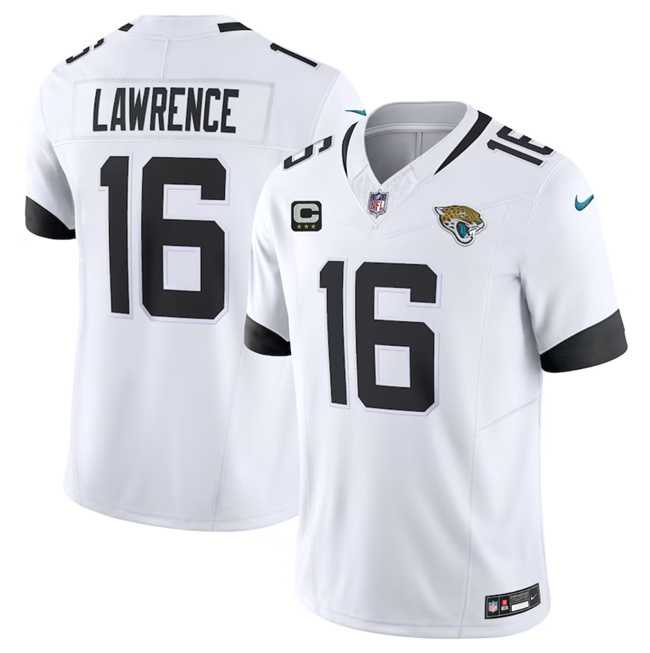 Men & Women & Youth Jacksonville Jaguars #16 Trevor Lawrence White 2023 F.U.S.E With 3- Star C Patch Vapor Untouchable Limited Football Stitched Jersey